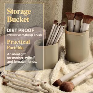 Bs-Mall 18 Pcs Matte white beige Premium Synthetic Professional Makeup Brush Set